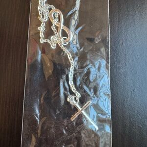 Silver Infinity Cross Pendant Necklace